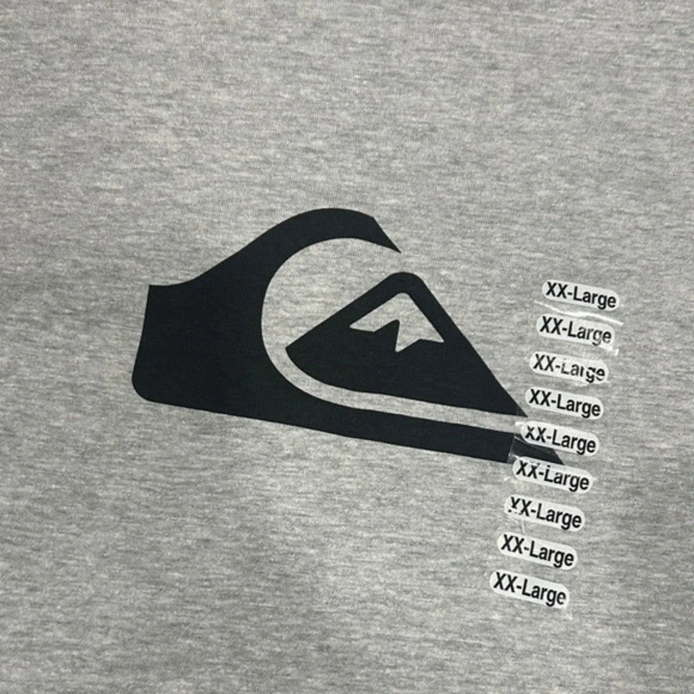 Quiksilver Mens XX Large Grey T Shirt Surf Logo Casual Short Sleeve
